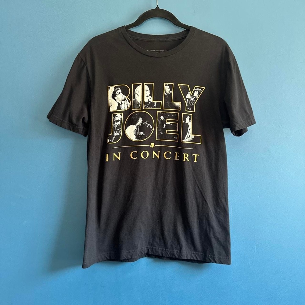 Billy Joel 2024 Concert Tee Size Medium Black Gold Piano Man Tour Artist Merch
